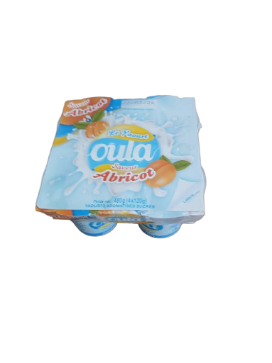 yaourt oula 4x120g fraise/abricot/banane/coco/vanille 