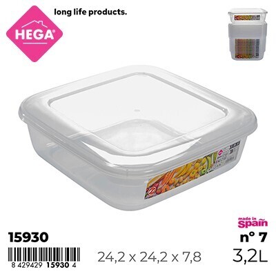 Boîte de conservation alimentaire 3.2l hega 