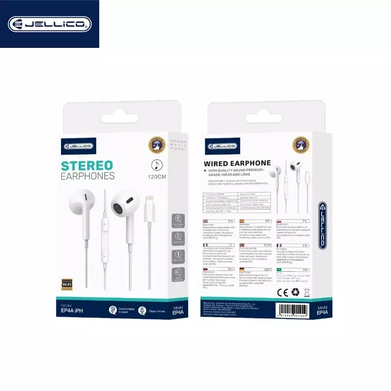  Ecouteur JELLICO Kit pieton (Lightning bluetooth) avec micro JELLICO EP4A (Boite/blister) blanc