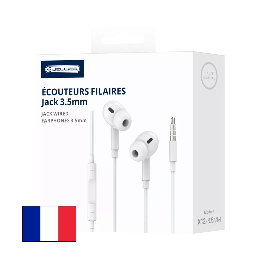 Ecouteur  JELLICO Kit pieton (Jack) avec micro JELLICO X12 (Boite/blister) blanc