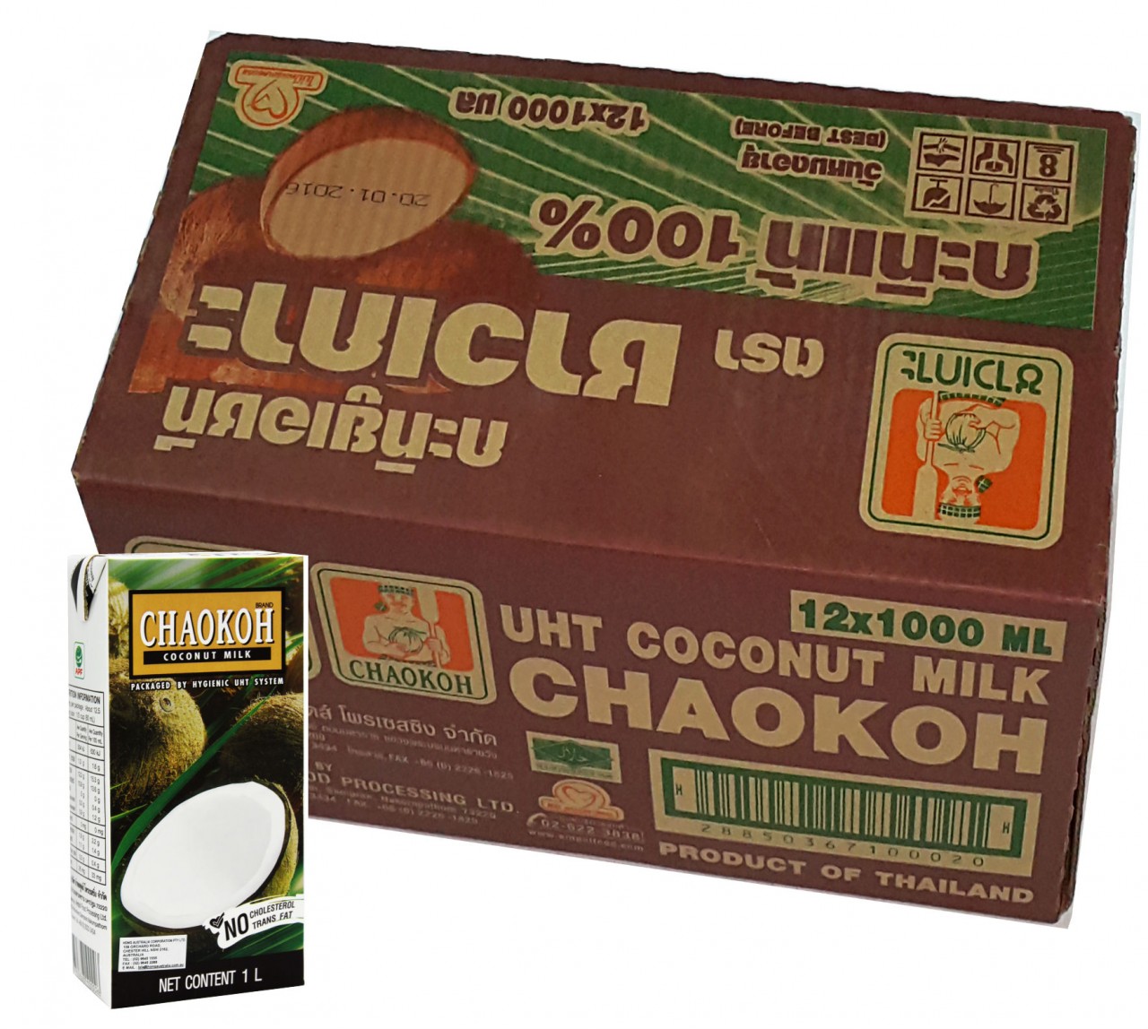 Lait de coco UHT Chaokoh 12x1litre