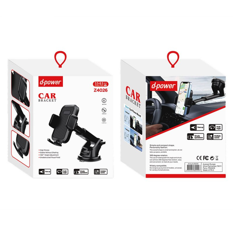 Support de téléphone pour voiture d-power Z4026