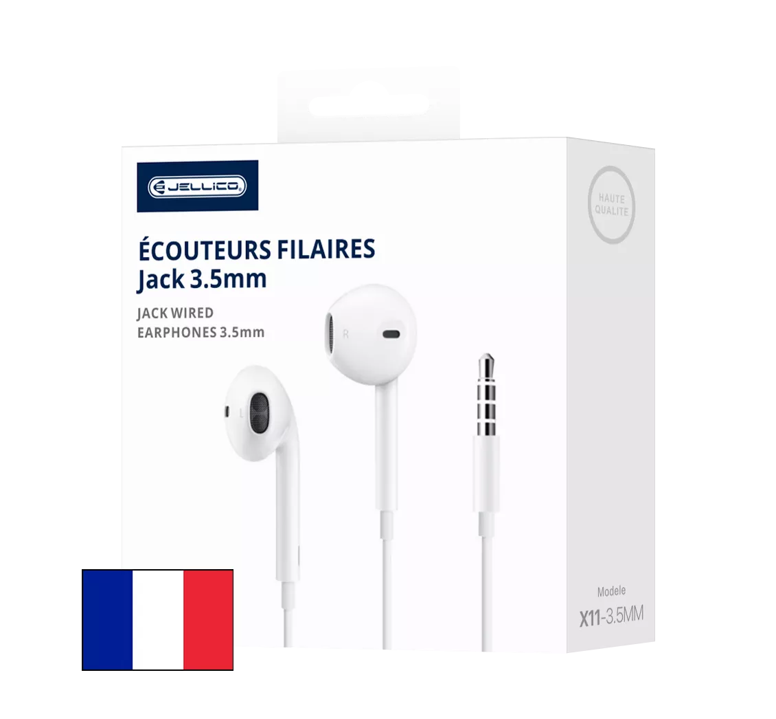 Ecouteur Kit pieton (Jack) avec micro JELLICO X11 blanc