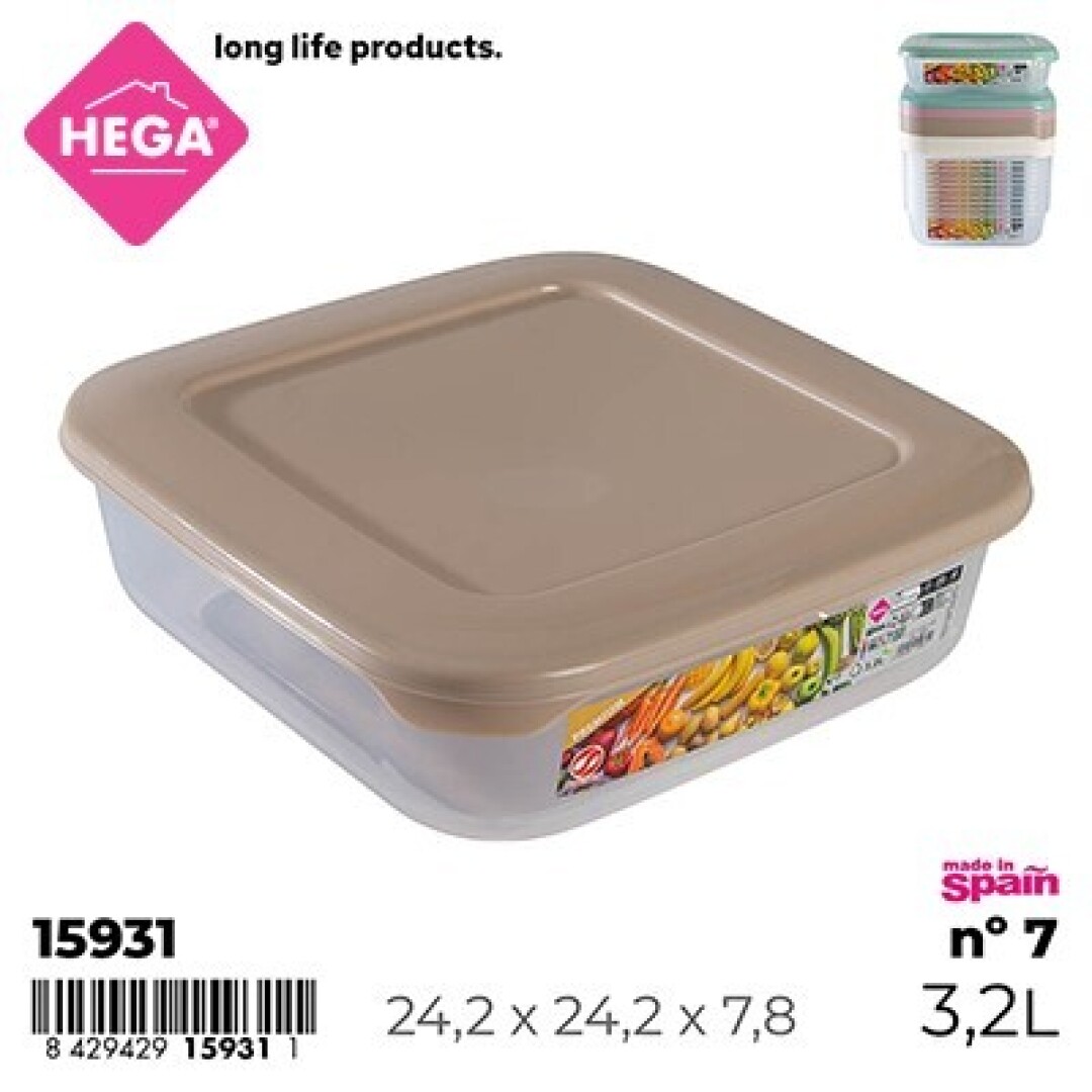 Boîte de conservation alimentaire 3.2l hega 