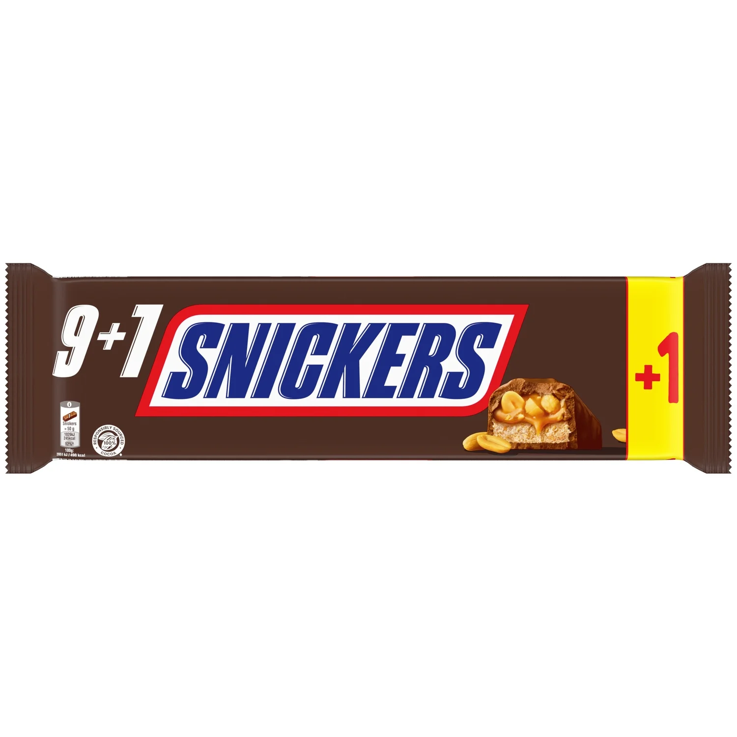 Barre chocolatée gourmande avec cacahuètes Snickers 10