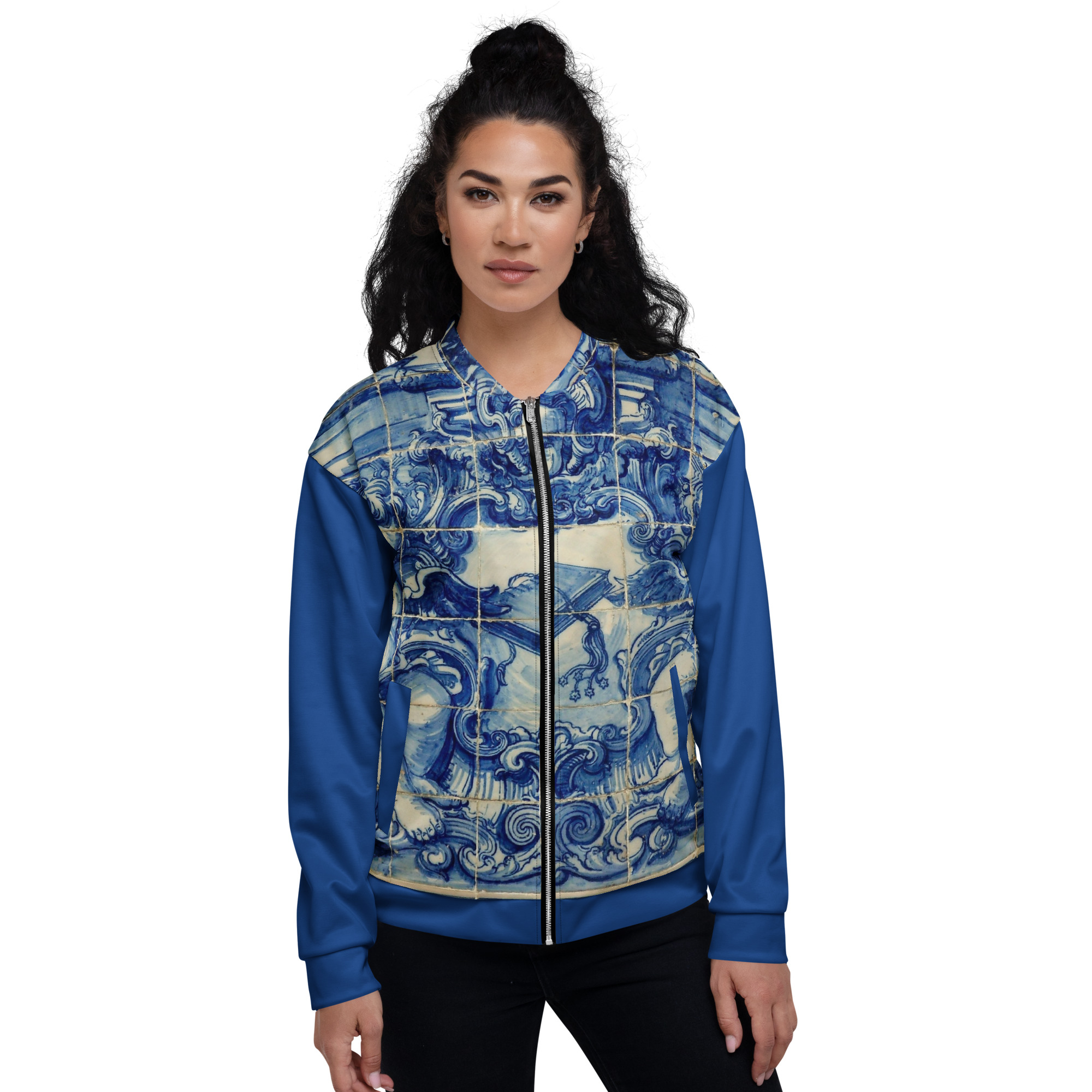 Universali striukė – Azulejo blue / Unisex Bomber Jacket Azulejo blue