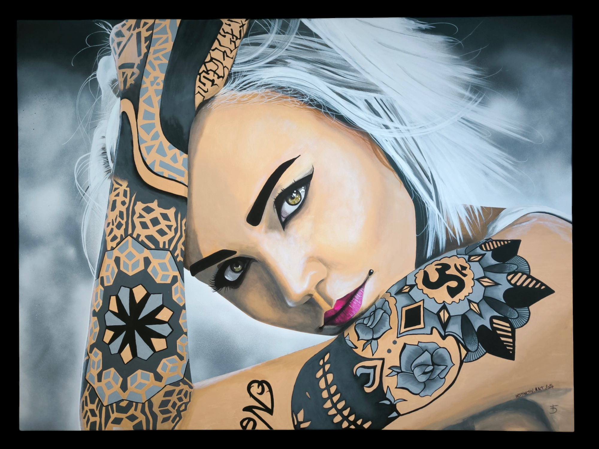 Tableau d'art tatoué