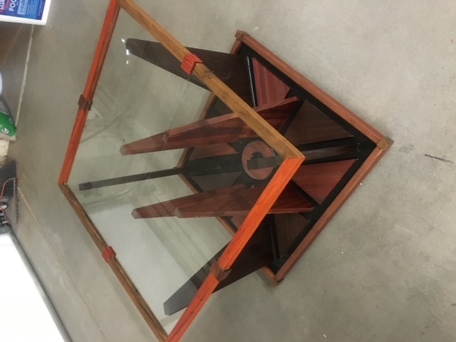 Handmade Hardwood Glass Top Coffee Table