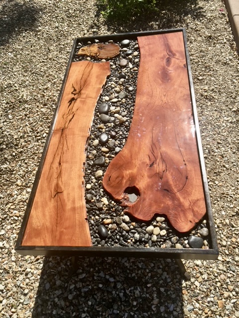 Handmade River Rock Table