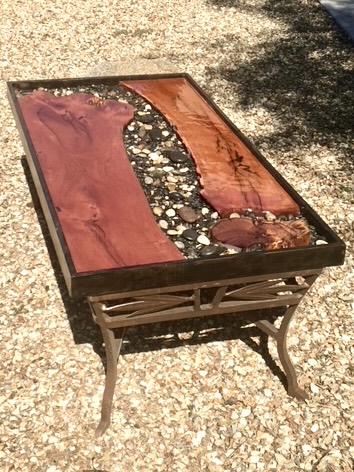 Handmade River Rock Table