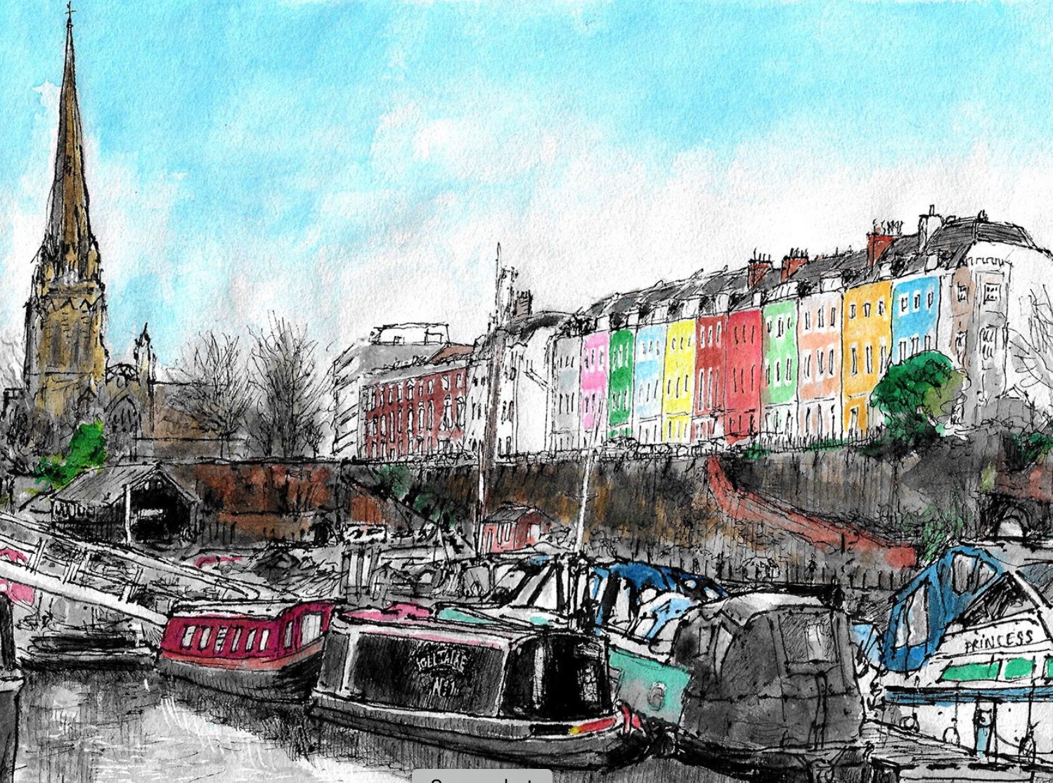 Redcliffe Parade Bristol Watercolour