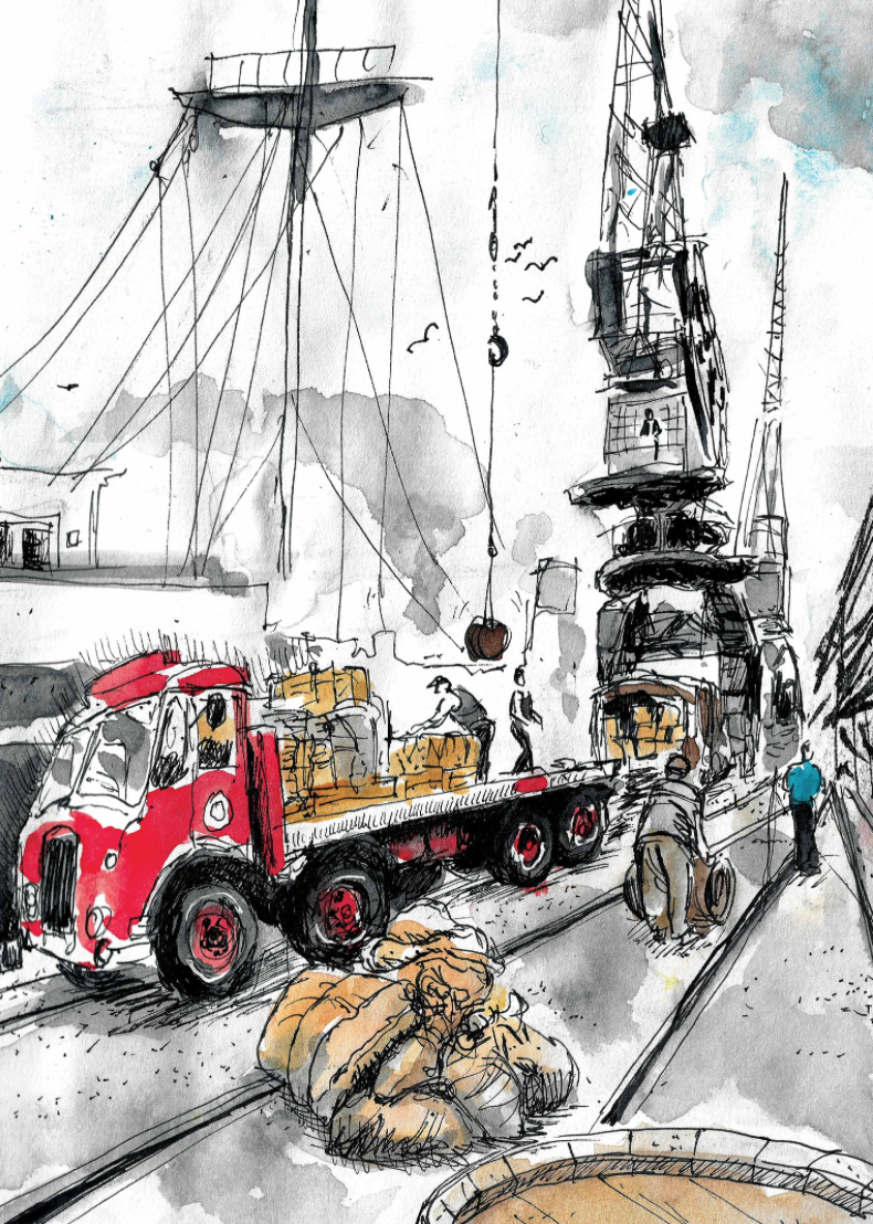 M Shed Cranes Dockers Bristol Harbour Portrait