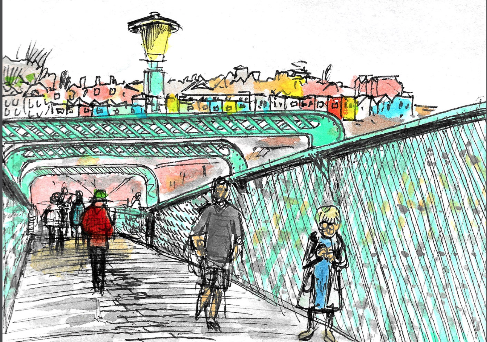 Vauxhall Bridge Bristol, Coloured houses