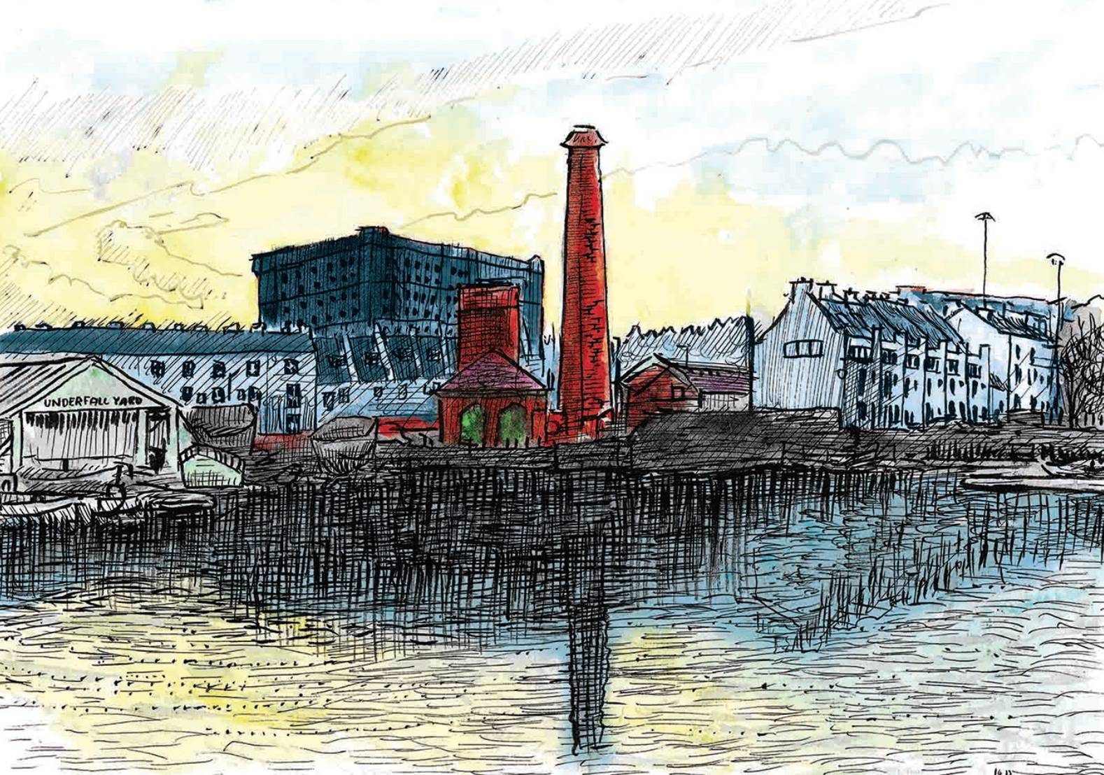 Underfall yard sunset, Floating harbour Bristol