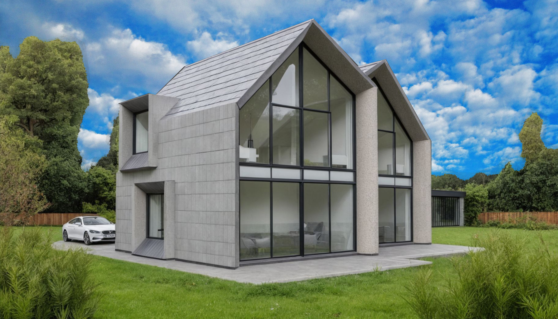 Modernus dviejų aukštų namas