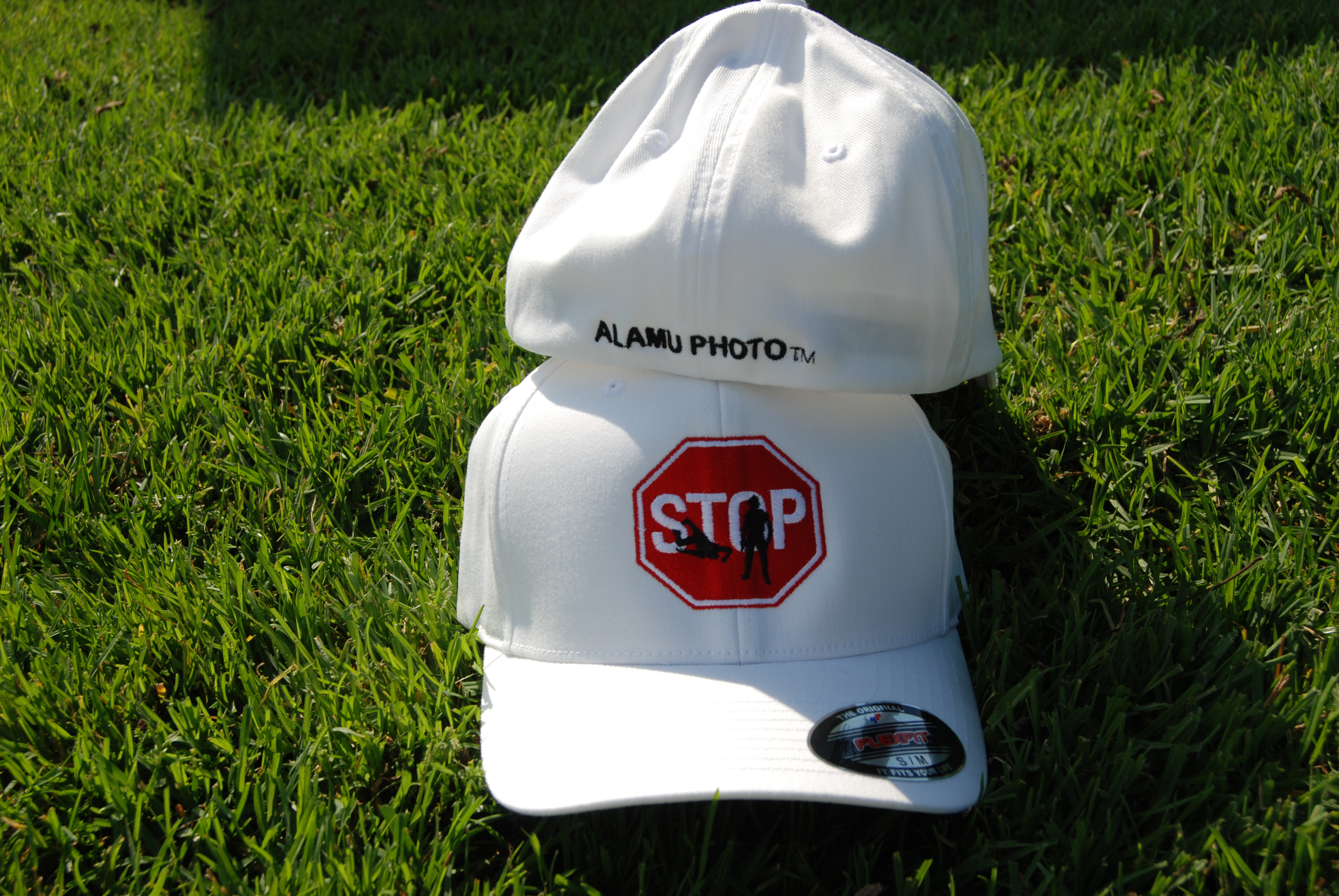 Alamu Photo-STOP COLLECTION White Baseball Caps L-XL