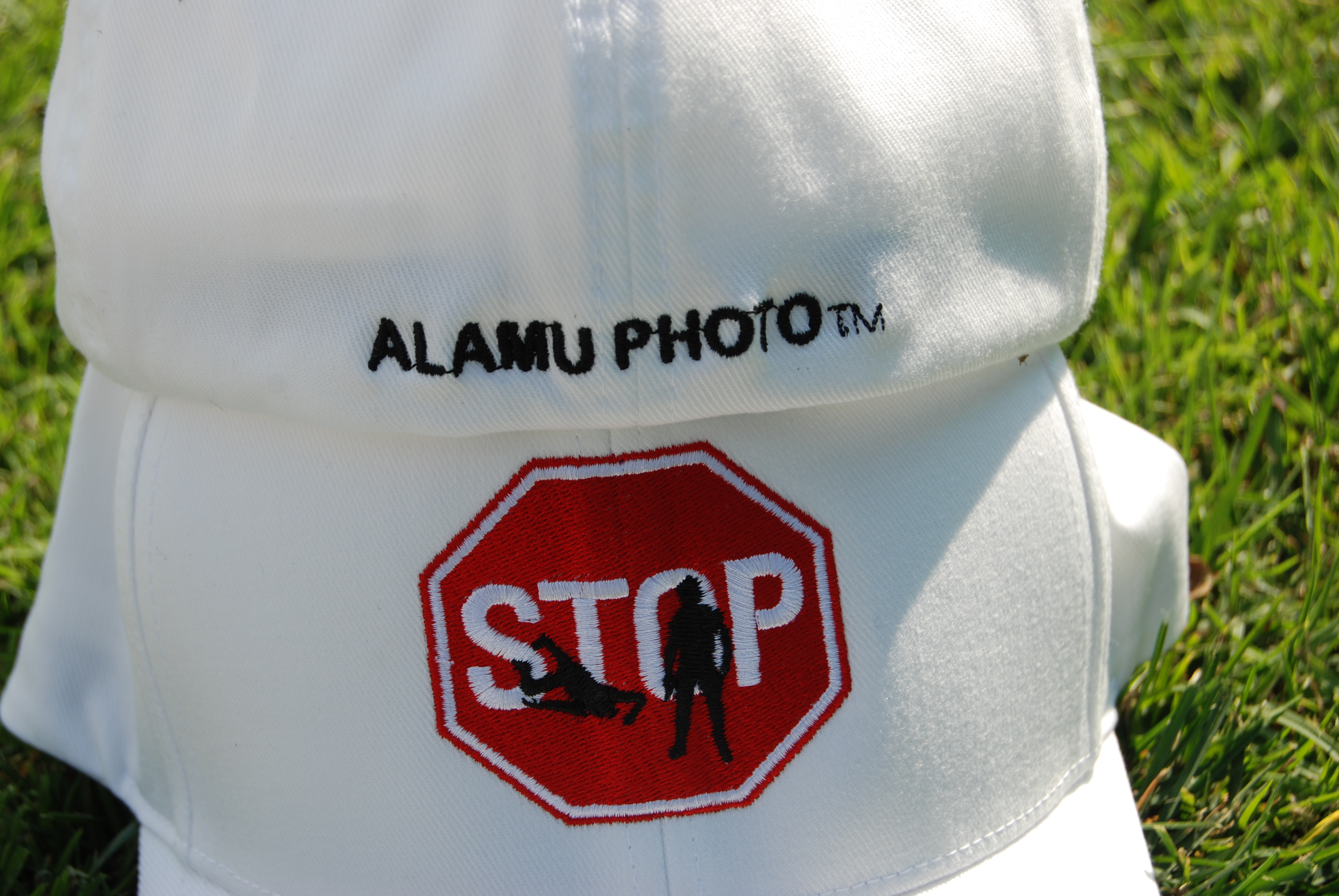 Alamu Photo-STOP COLLECTION White Baseball Caps L-XL