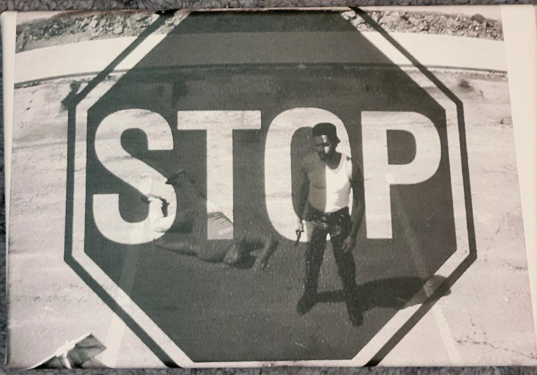 STOP canvas 12X8 inches