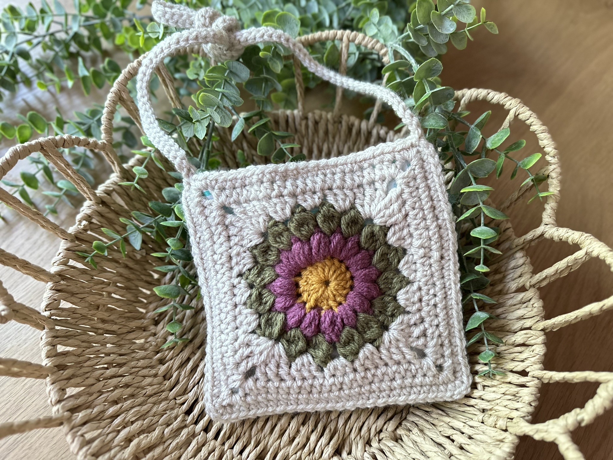 Crochet Sunburst Flower Crossbody Toddler Purse| Ready to Ship