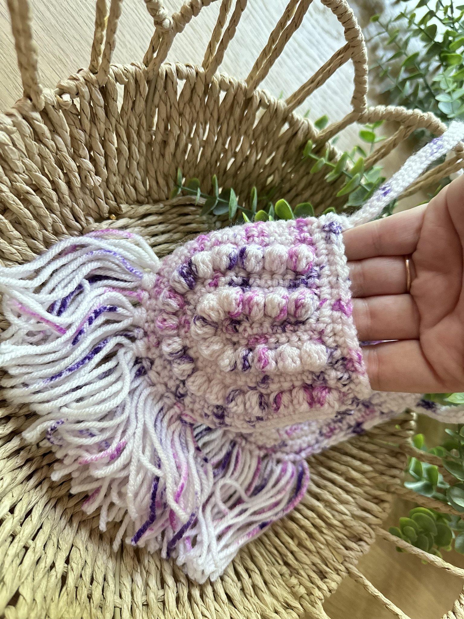 Crochet Toddler Purse, Bitty Boho Purse, Little Girl Accessory, Boho Toddler Purse, Fringe Crossbody Bag