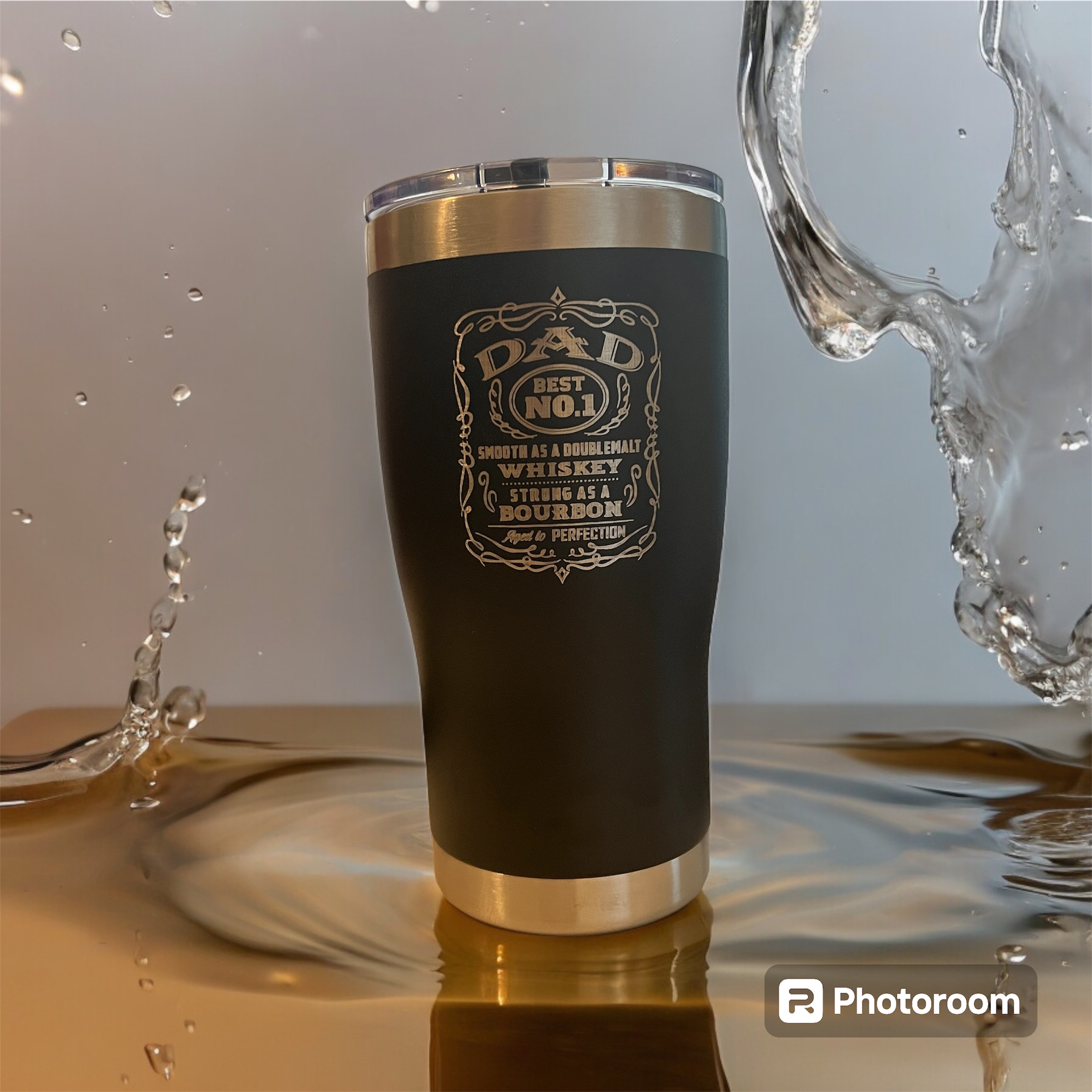 Engraved Mirror and tumbler. Sold as a set or individually