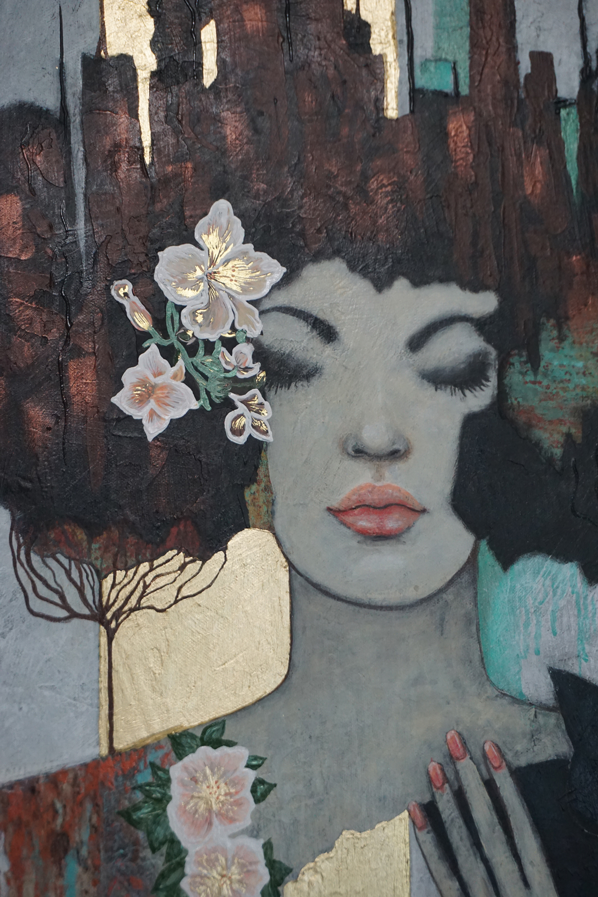 "Girl With Black Cat''