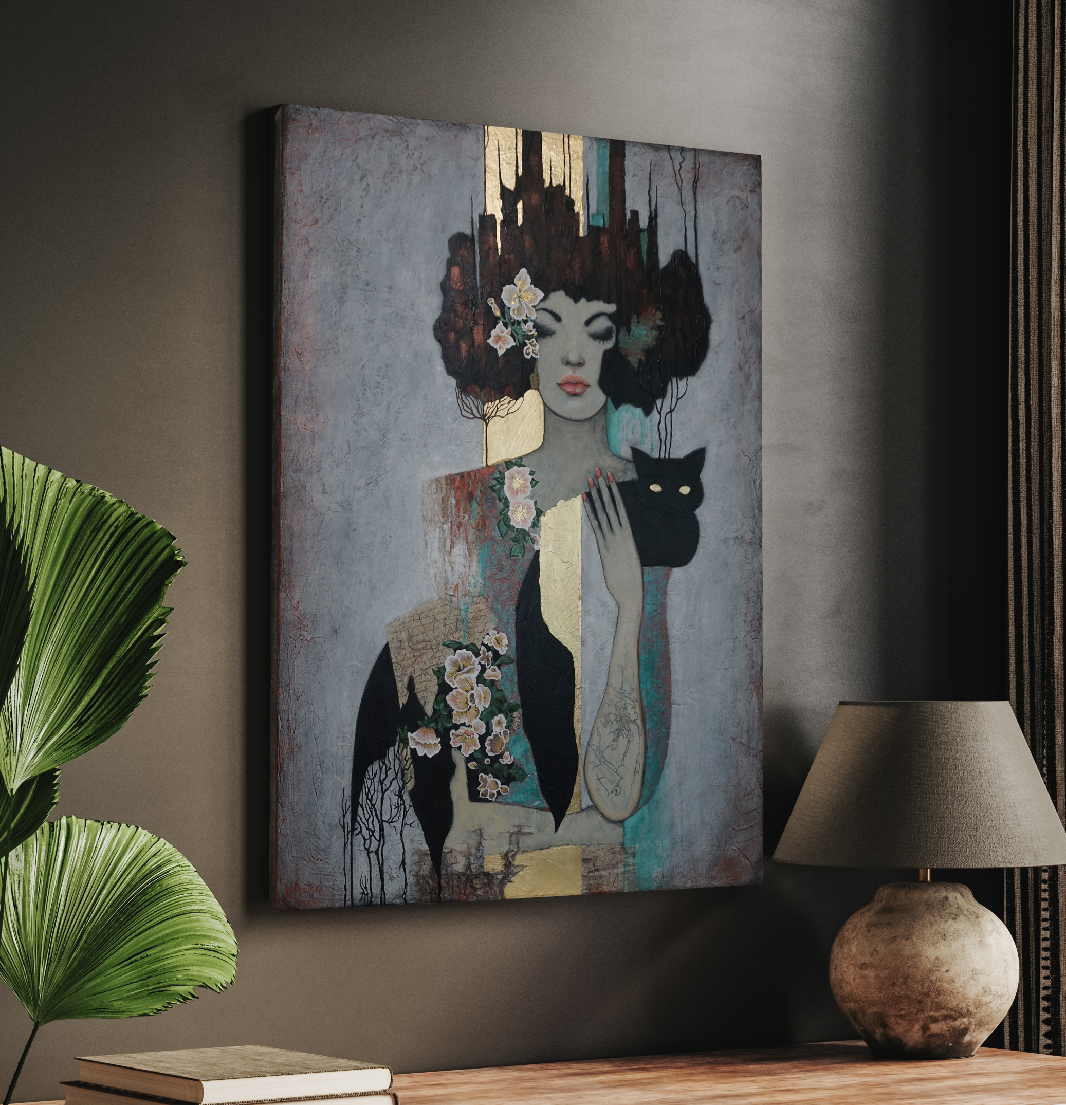 Print "Girl With Black Cat''