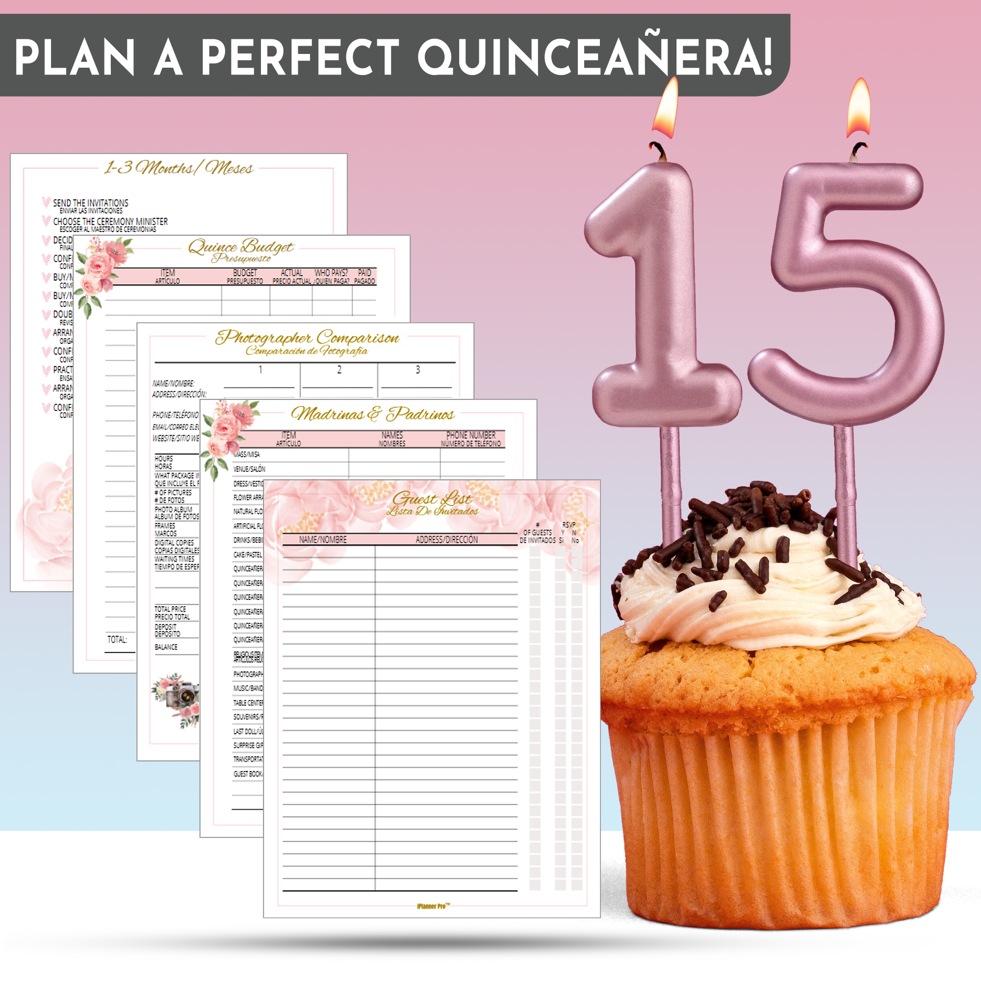 Quinceañera Planner - Pink Floral