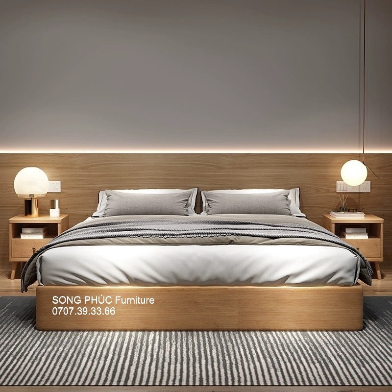 Giường Gỗ Công Nghiệp 1m6 Đơn Giản Giá Rẻ SP-207