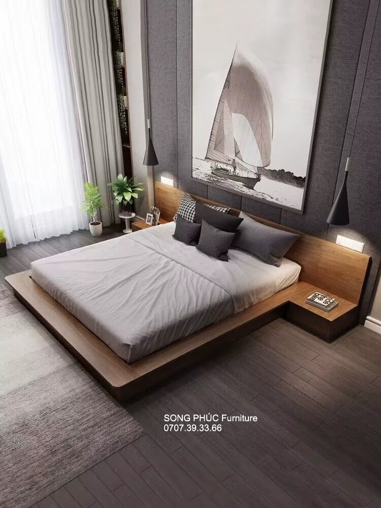 Giường Ngủ Bệt Thiết Kế Sang Trọng Hiện Đại SP-209