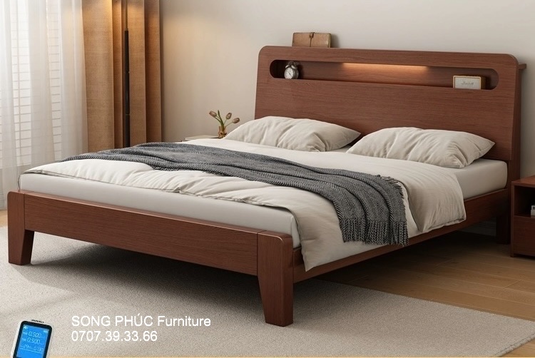 Giường Gỗ Sồi Hiện Đại Sang Trọng SP-301