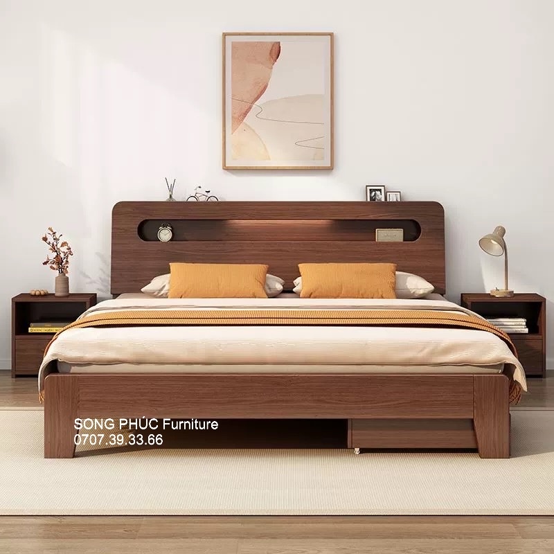 Giường Gỗ Sồi Hiện Đại Sang Trọng SP-301