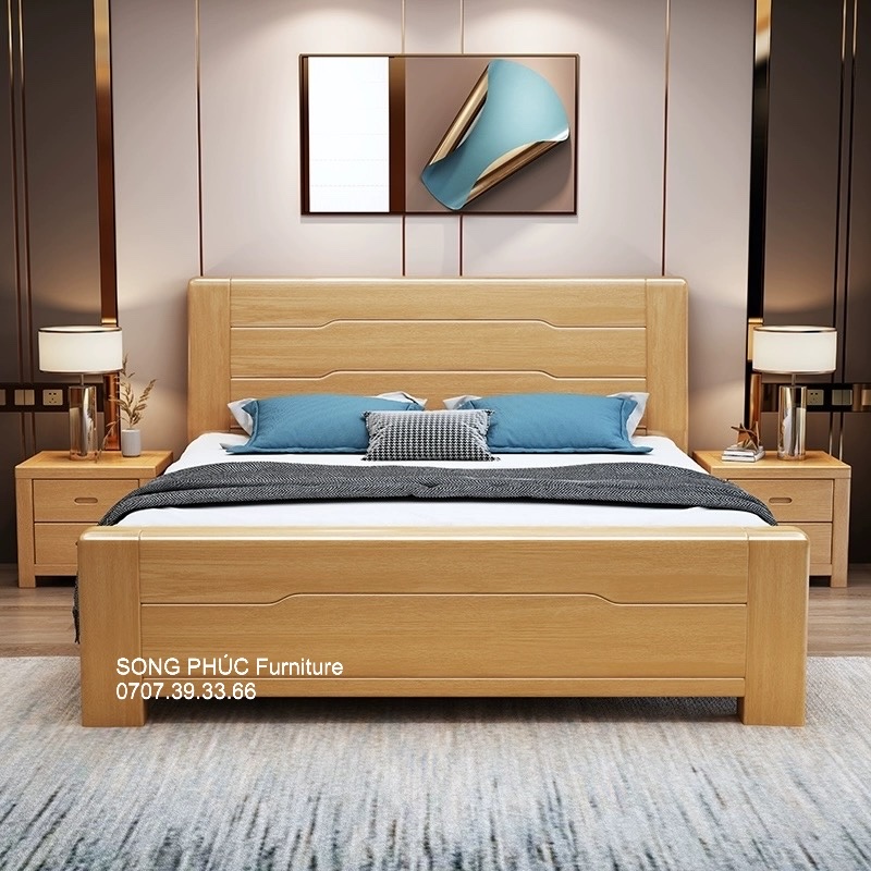 Giường Ngủ Gia Đình Gỗ Tự Nhiên Cao Cấp SP-302