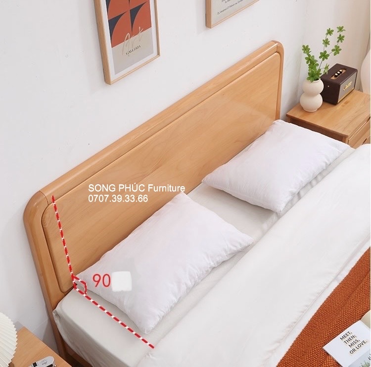 Giường Ngủ Gỗ Sồi 1m8 Đơn Giản Cho Phòng Ngủ SP-303