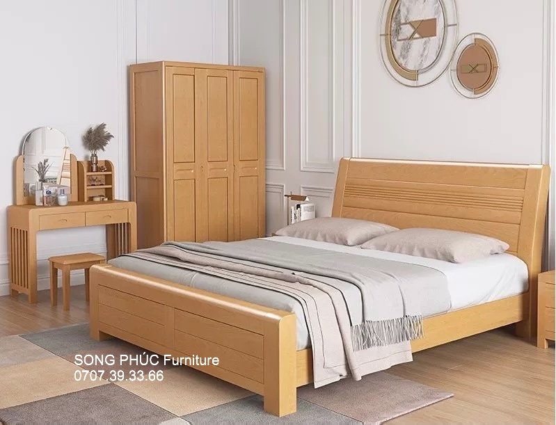 Giường Ngủ Gỗ Tự Nhiên Đẹp Chắc Chắn SP-304