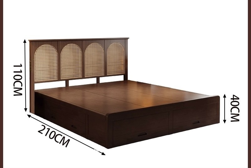 Giường Gỗ Tự Nhiên Đan Mây Đẹp Sang Trọng SP-305