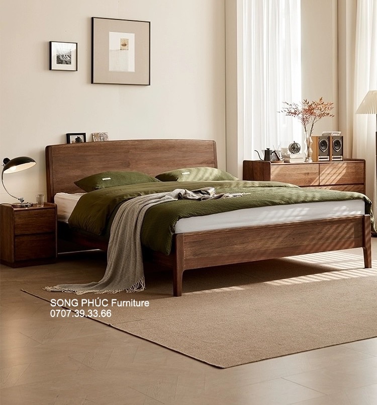 Giường Gỗ Sồi Đẹp Hiện Đại SP-307