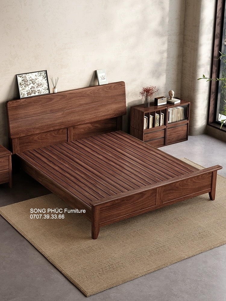 Giường Ngủ Gỗ Tự Nhiên Cho Gia Đình Giá Rẻ SP-308