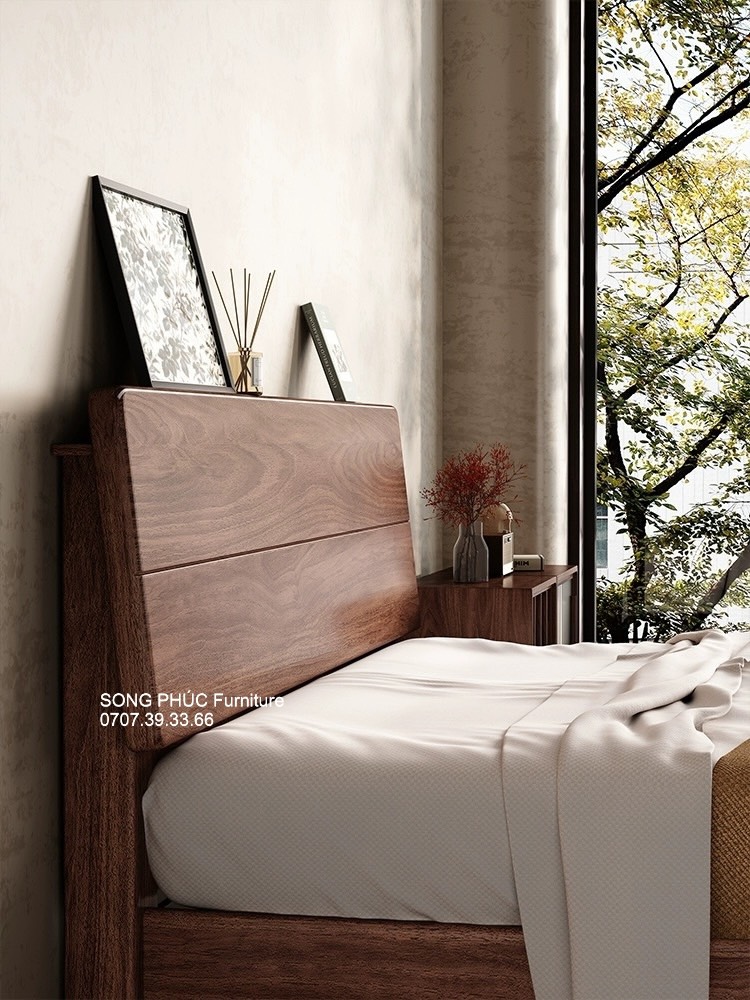 Giường Ngủ Gỗ Tự Nhiên Cho Gia Đình Giá Rẻ SP-308