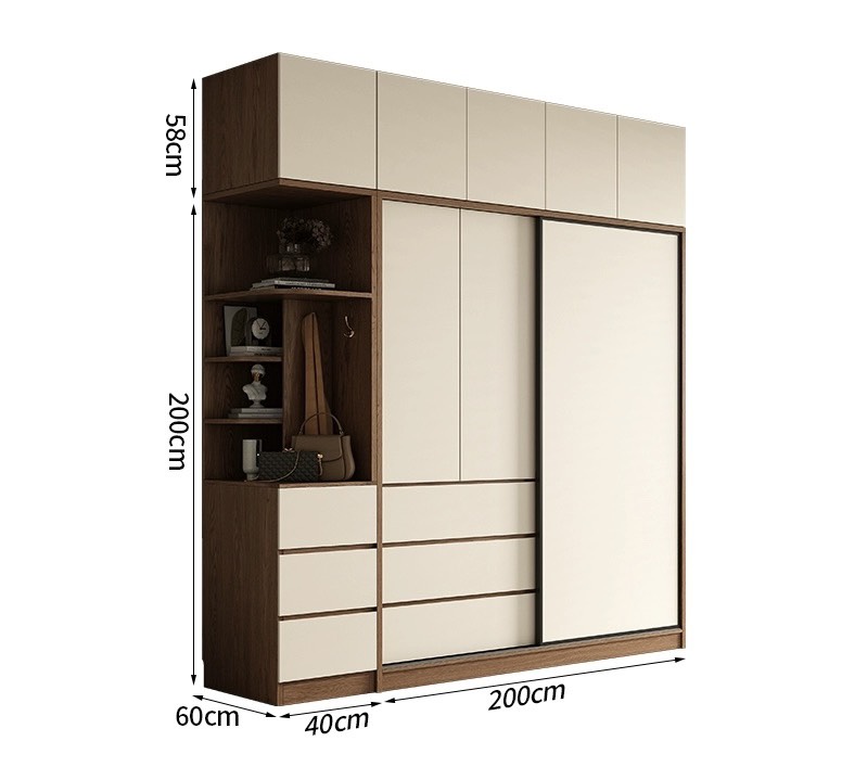 Tủ Đựng Quần Áo Gỗ Mdf Thiết Kế Hiện Đại Sang Trọng SP-403 (2400k/m2)