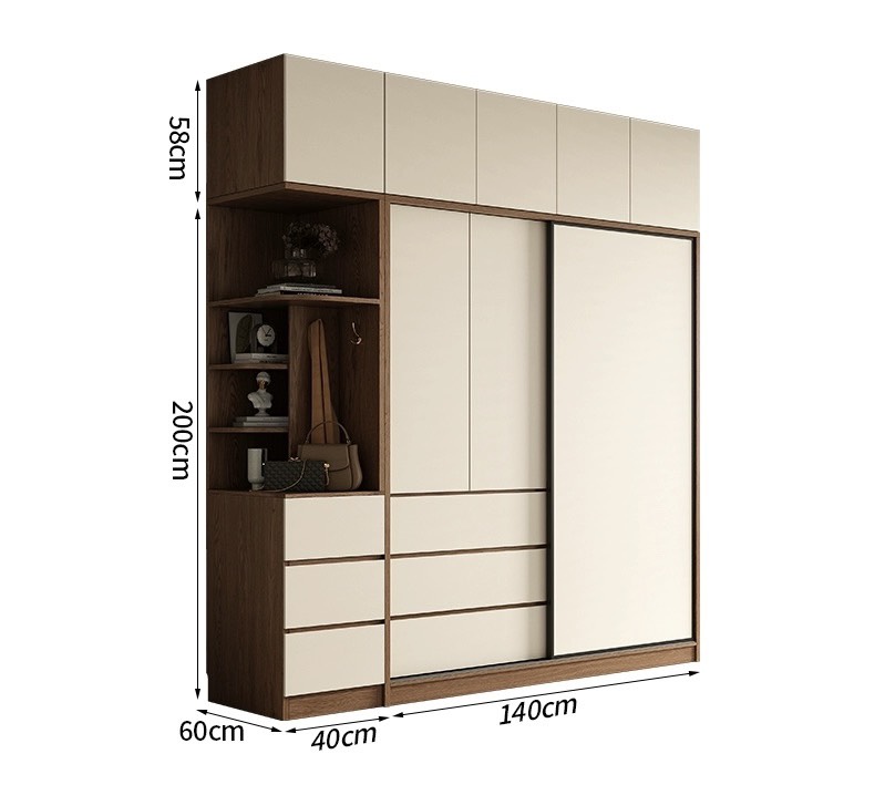 Tủ Đựng Quần Áo Gỗ Mdf Thiết Kế Hiện Đại Sang Trọng SP-403 (2400k/m2)