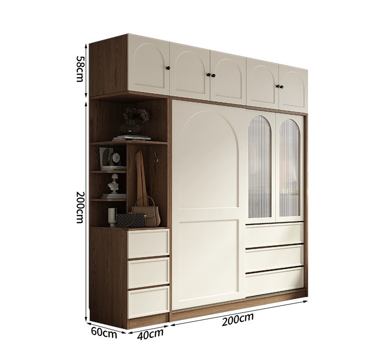 Tủ Áo Cửa Lùa Gỗ Công Nghiệp Mdf Sang Trọng SP-404 (3200k/m2)