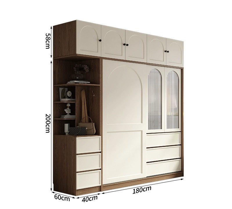 Tủ Áo Cửa Lùa Gỗ Công Nghiệp Mdf Sang Trọng SP-404 (3200k/m2)