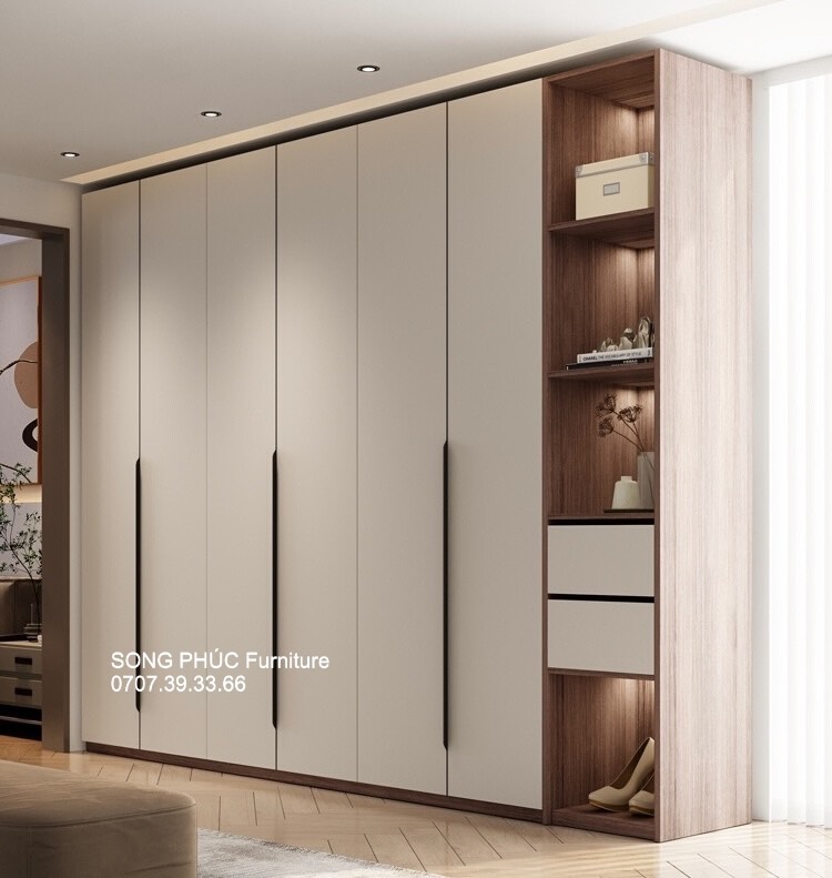 Tủ Quần Áo Cho Gia Đình Đơn Giản Hiện Đại SP-406 (2400k/m2)