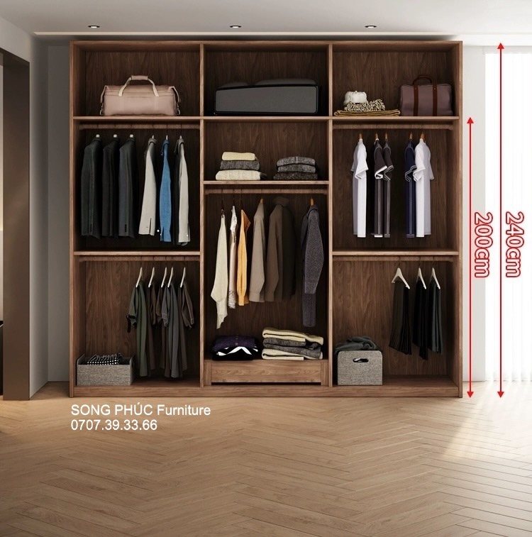 Tủ Quần Áo Cho Gia Đình Đơn Giản Hiện Đại SP-406 (2400k/m2)