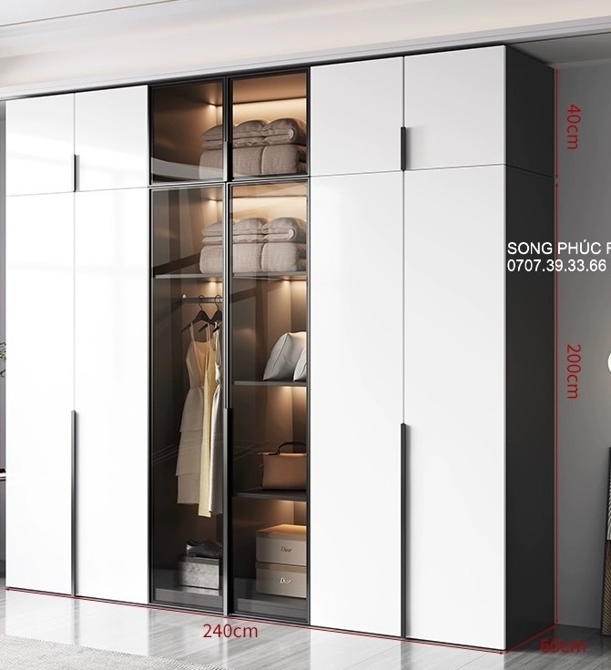 Tủ Áo Gỗ Công Nghiệp Mdf Cho Gia Đình, Đẹp, Hiện Đại SP-410