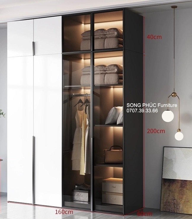 Tủ Áo Gỗ Công Nghiệp Mdf Cho Gia Đình, Đẹp, Hiện Đại SP-410 