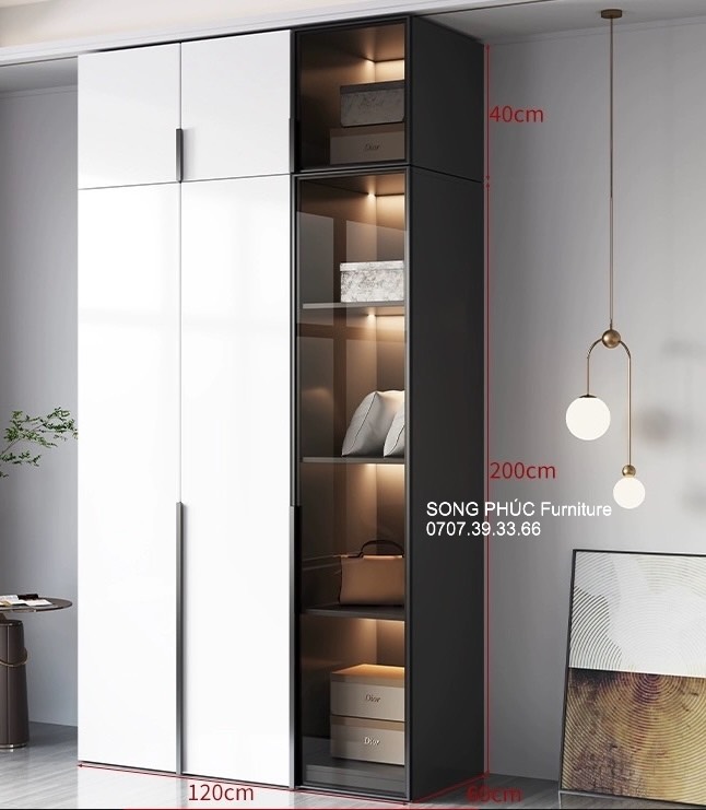 Tủ Áo Gỗ Công Nghiệp Mdf Cho Gia Đình, Đẹp, Hiện Đại SP-410 