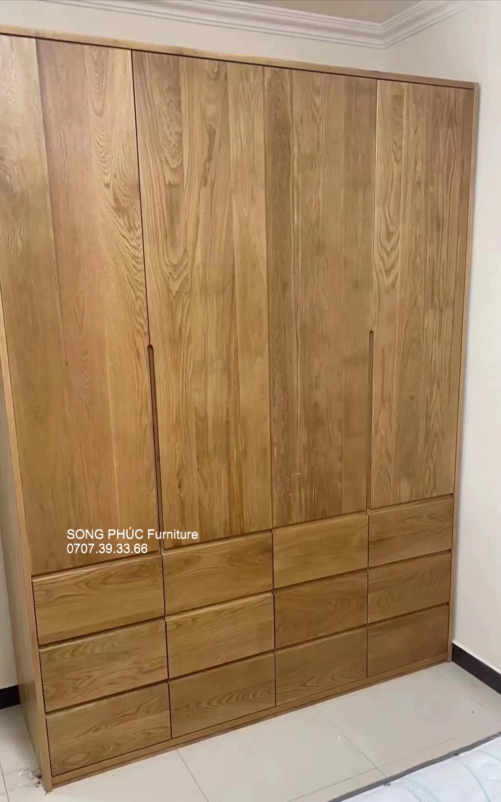 Tủ Quần Áo Gỗ Tự Nhiên Sang Trọng Cao Cấp SP-501 (3400k/m2)