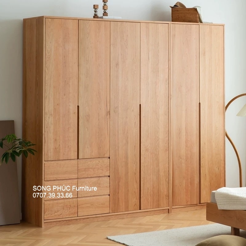 Tủ Quần Áo Gỗ Tự Nhiên Sang Trọng Cao Cấp SP-501 (3400k/m2)
